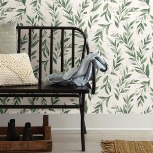 Olive Branch Olive Magnolia Home Wallpaper Peel n Stick Green